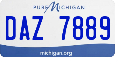 MI license plate DAZ7889