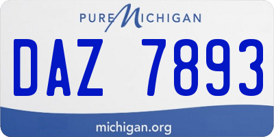 MI license plate DAZ7893