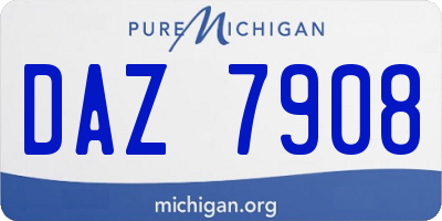 MI license plate DAZ7908