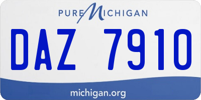 MI license plate DAZ7910