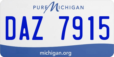 MI license plate DAZ7915
