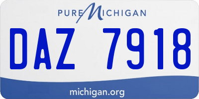 MI license plate DAZ7918