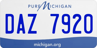 MI license plate DAZ7920