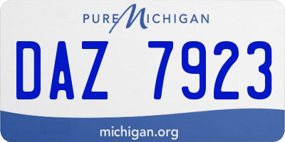 MI license plate DAZ7923