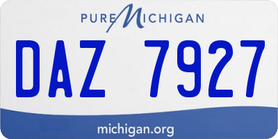MI license plate DAZ7927