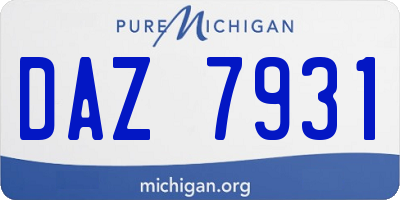 MI license plate DAZ7931