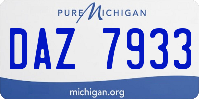 MI license plate DAZ7933