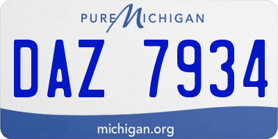 MI license plate DAZ7934