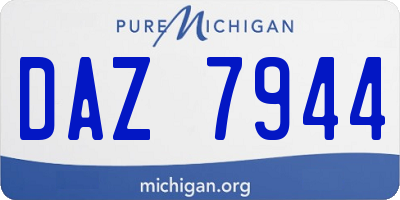 MI license plate DAZ7944