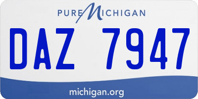 MI license plate DAZ7947