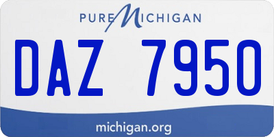 MI license plate DAZ7950