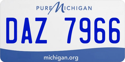 MI license plate DAZ7966