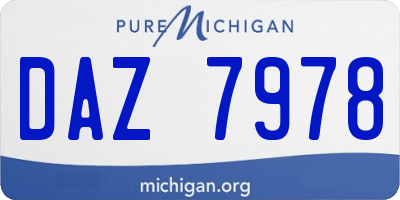 MI license plate DAZ7978