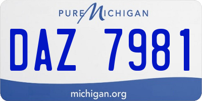 MI license plate DAZ7981