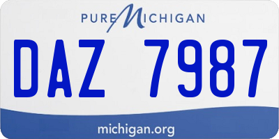 MI license plate DAZ7987