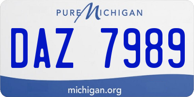 MI license plate DAZ7989