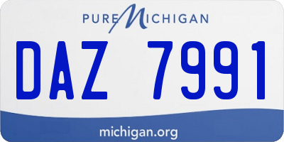 MI license plate DAZ7991