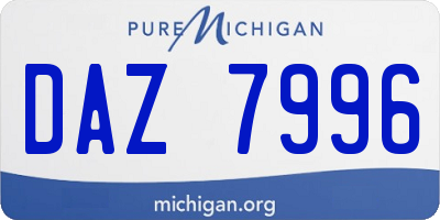 MI license plate DAZ7996
