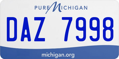 MI license plate DAZ7998