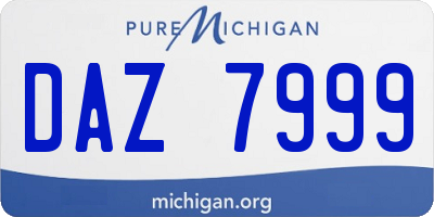 MI license plate DAZ7999