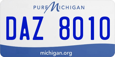 MI license plate DAZ8010