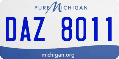 MI license plate DAZ8011