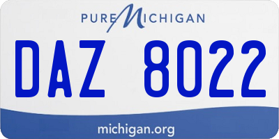 MI license plate DAZ8022