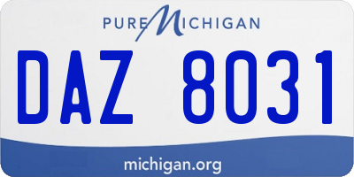 MI license plate DAZ8031