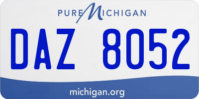 MI license plate DAZ8052