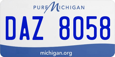 MI license plate DAZ8058
