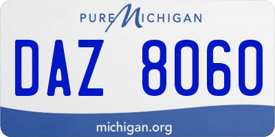 MI license plate DAZ8060