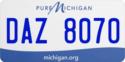 MI license plate DAZ8070