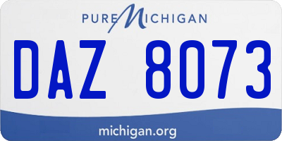 MI license plate DAZ8073