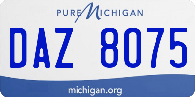 MI license plate DAZ8075