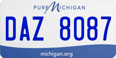 MI license plate DAZ8087
