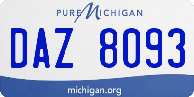 MI license plate DAZ8093