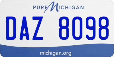 MI license plate DAZ8098