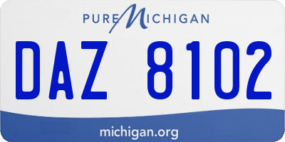 MI license plate DAZ8102