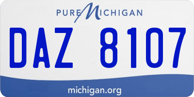 MI license plate DAZ8107