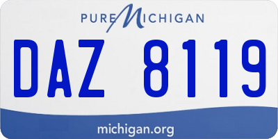 MI license plate DAZ8119