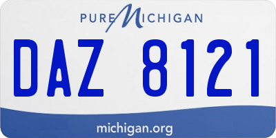 MI license plate DAZ8121