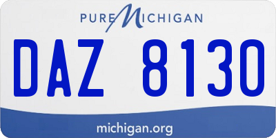 MI license plate DAZ8130