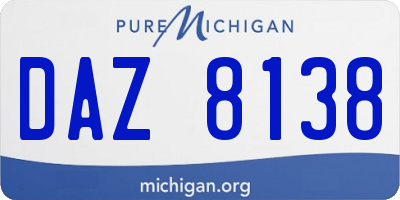 MI license plate DAZ8138