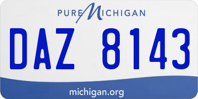 MI license plate DAZ8143