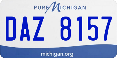 MI license plate DAZ8157