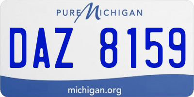 MI license plate DAZ8159