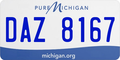 MI license plate DAZ8167