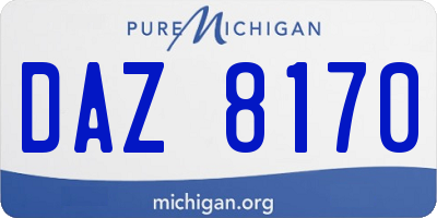 MI license plate DAZ8170