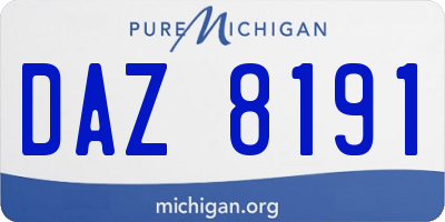 MI license plate DAZ8191