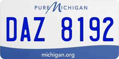 MI license plate DAZ8192